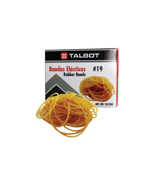 Bandas Elásticas, # 18,  (3" x 1/16"), Ambar, Caja x 85 g. (3 Onz).